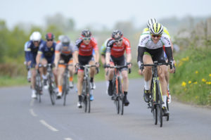 1st of May, 2017; Marc Potts, Cycling Ulster, right, leads a breakaway group of ruders during Stage 3 of the AmberGreen Energy Tour of Ulster. Moy, Co. Tyrone. Picture credit: Stephen McMahon / Tour of Ulster